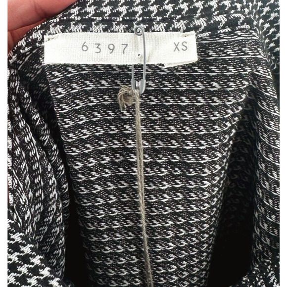6397 Women Oversized Houndstooth Mini Shirt Dress XS Modern Lagenlook Minimalist - Picture 6 of 7